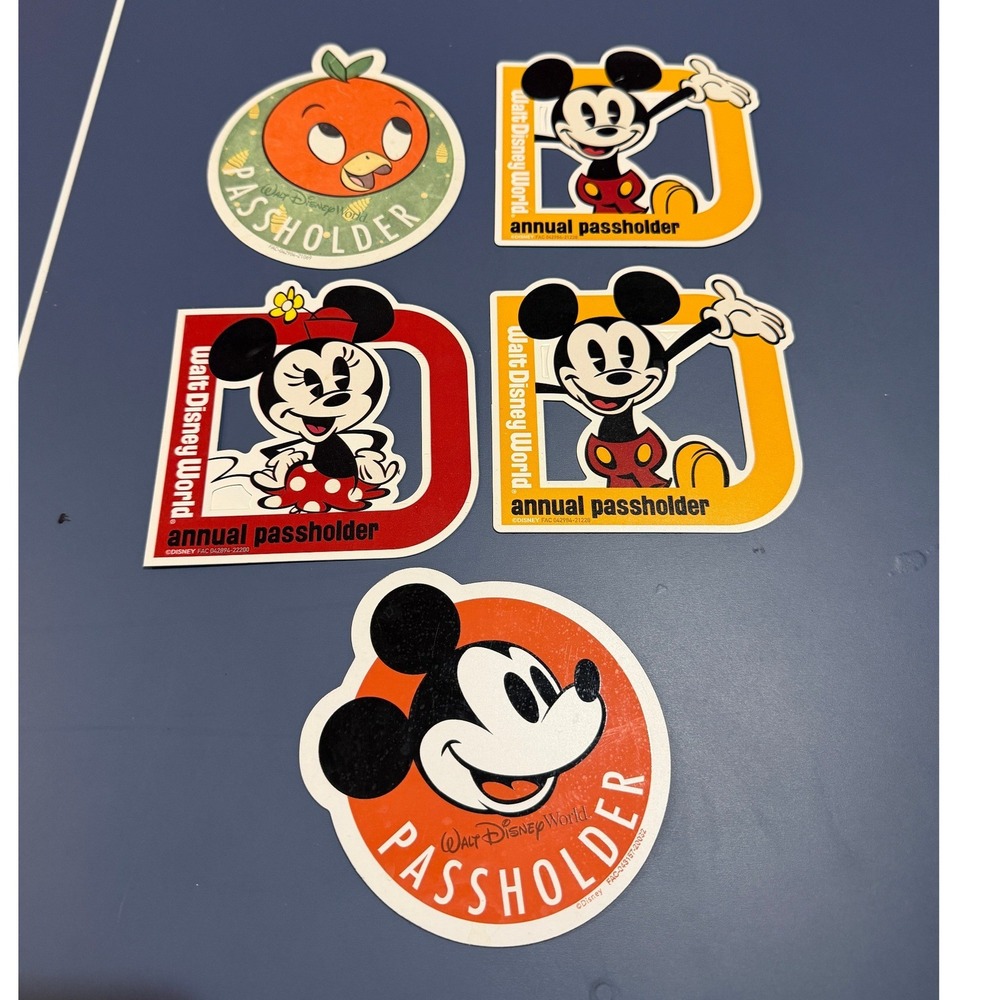 Walt Disney World Annual Passholder Magnet Lot Mickey Minnie Orange Bird 5pc
